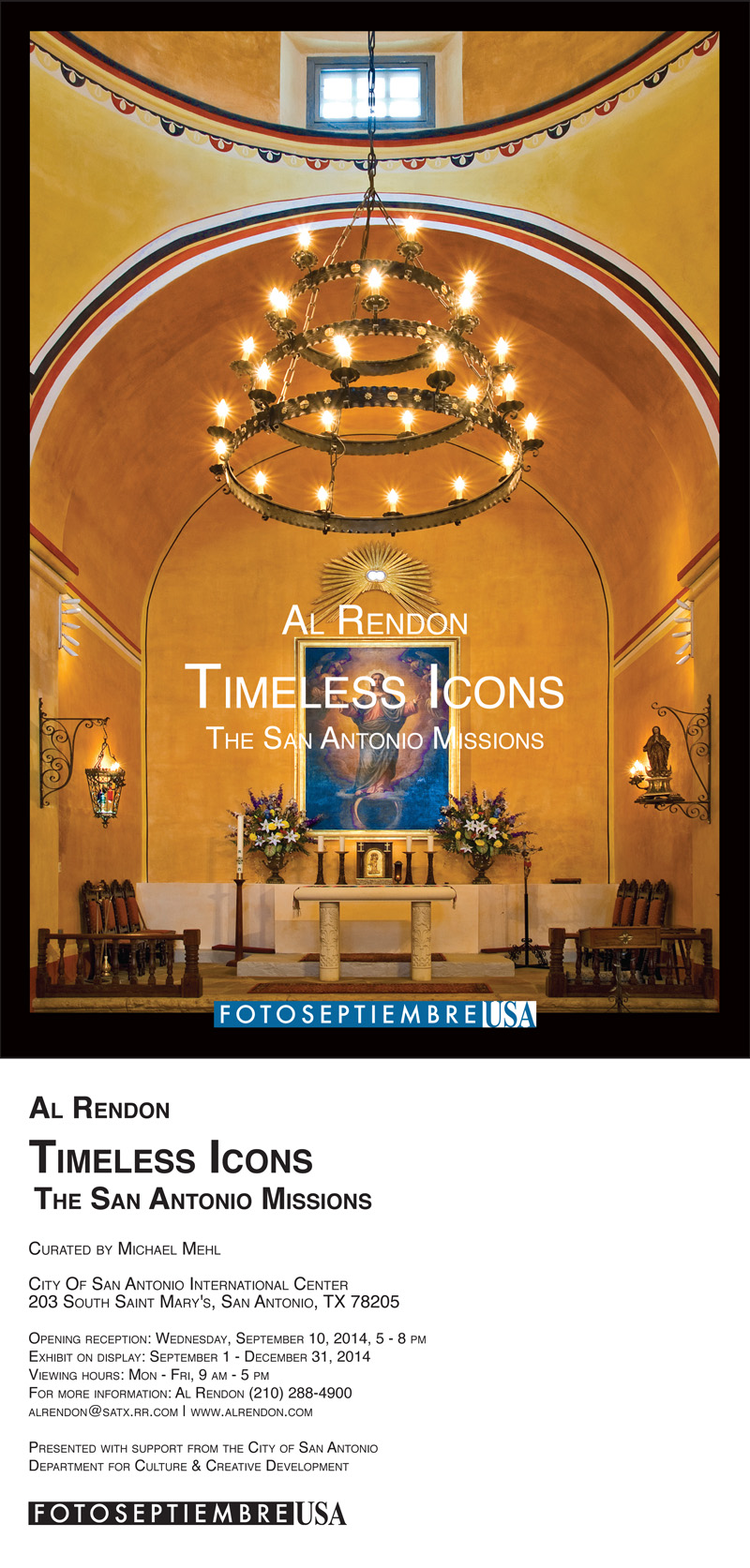 2104-FOTOSEPTIEMBRE-USA_Al-Rendon_Timeless-Icons-Exhibit-Promo-Card