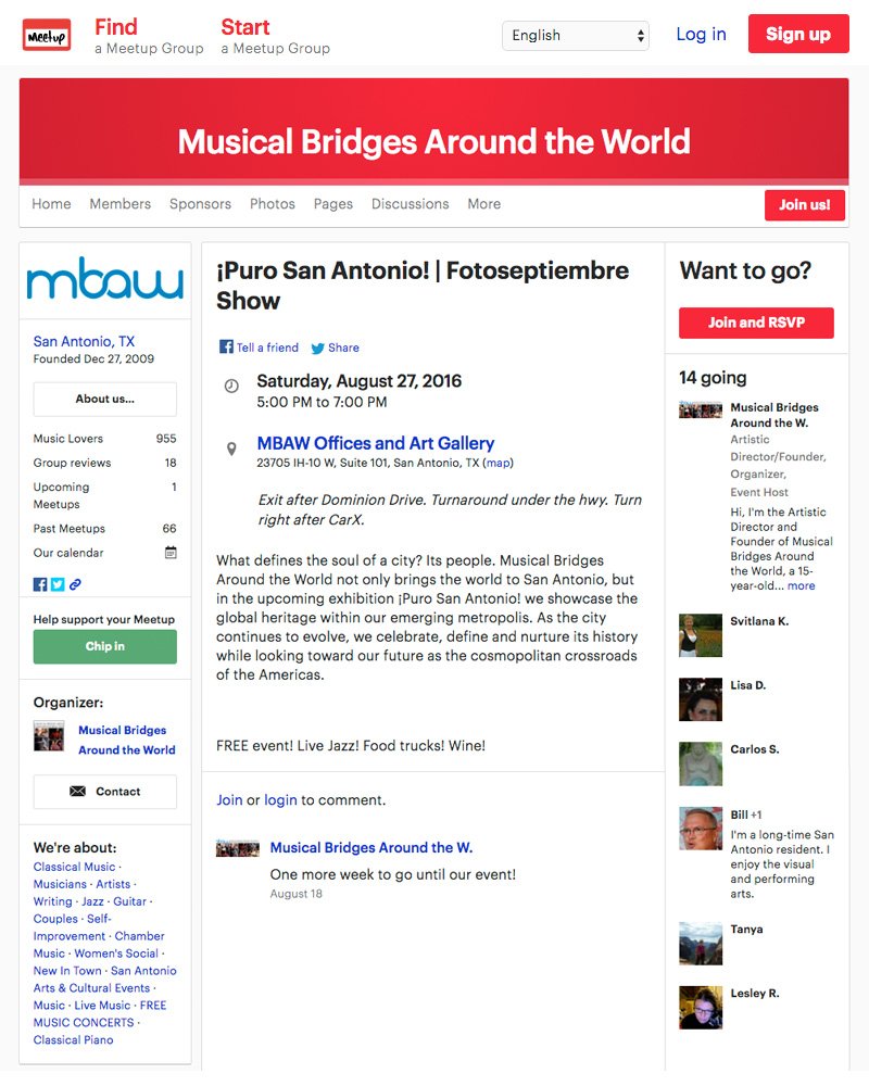 2016-FOTOSEPTIEMBRE-USA_Press-Archives_Puro-San-Antonio-Exhibit_Musical-Bridges-Around-The-World-Gallery_Meetup.com