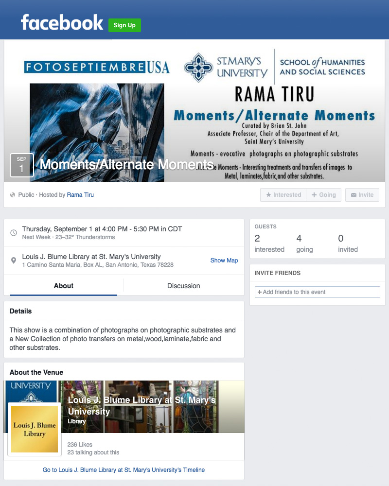 2016-FOTOSEPTIEMBRE-USA_Press-Archives_Rama-Tiru_Moments-Alternate-Moments-Exhibit_Rama-Tiru-Facebook-Event