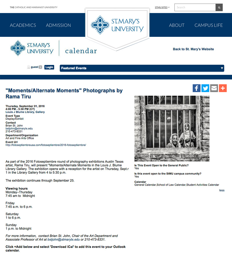 2016-FOTOSEPTIEMBRE-USA_Press-Archives_Rama-Tiru_Moments-Alternate-Moments-Exhibit_St-Mary's-University-Calendar-Website